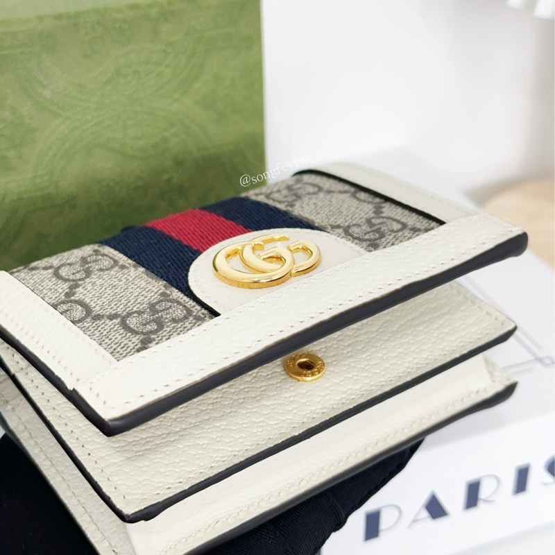 Gucci 經典款 緹花 兩折短夾-6