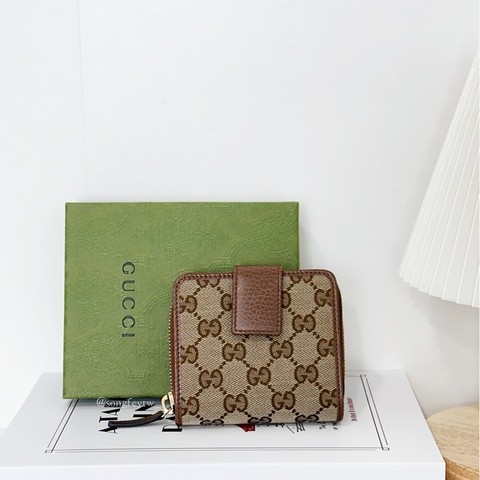 Gucci ㄇ型拉鏈 兩折短夾