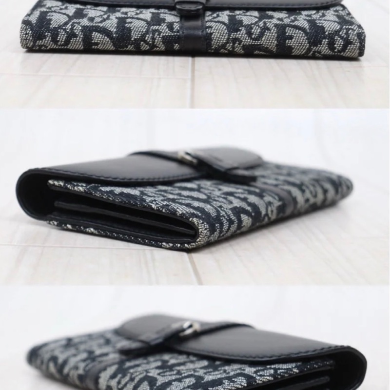 「JL精品代購」9新 Dior 老花翻蓋 長夾-3