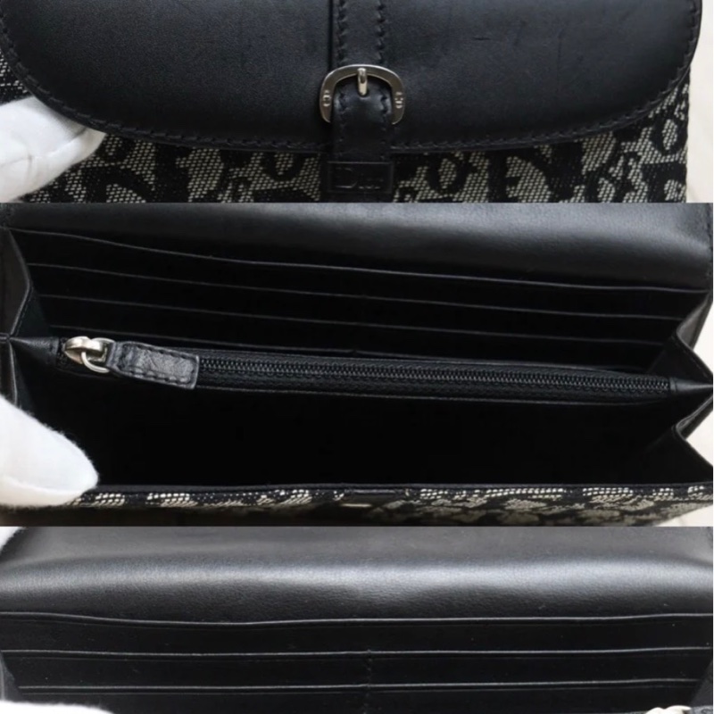 「JL精品代購」9新 Dior 老花翻蓋 長夾-5