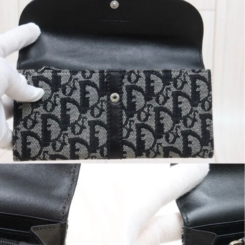 「JL精品代購」9新 Dior 老花翻蓋 長夾-6