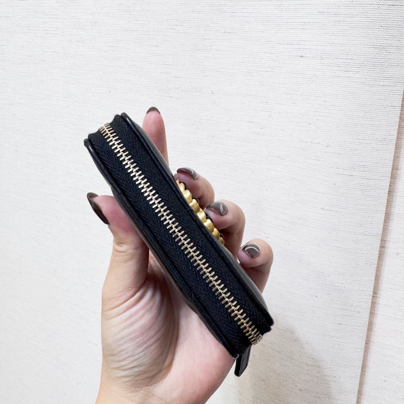 Chanel 19黑金羊皮拉鍊領錢卡包 晶片款 全新離櫃品-3