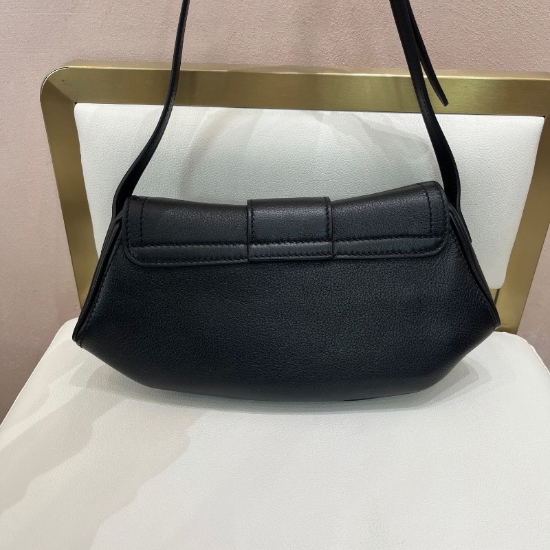 Celine Teen POLLY 黑色牛皮雲朵包 肩背包-2