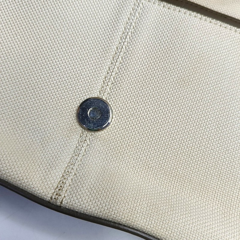 LOEWE 米色織物肩背包 銀色五金 可拆卸肩帶-9