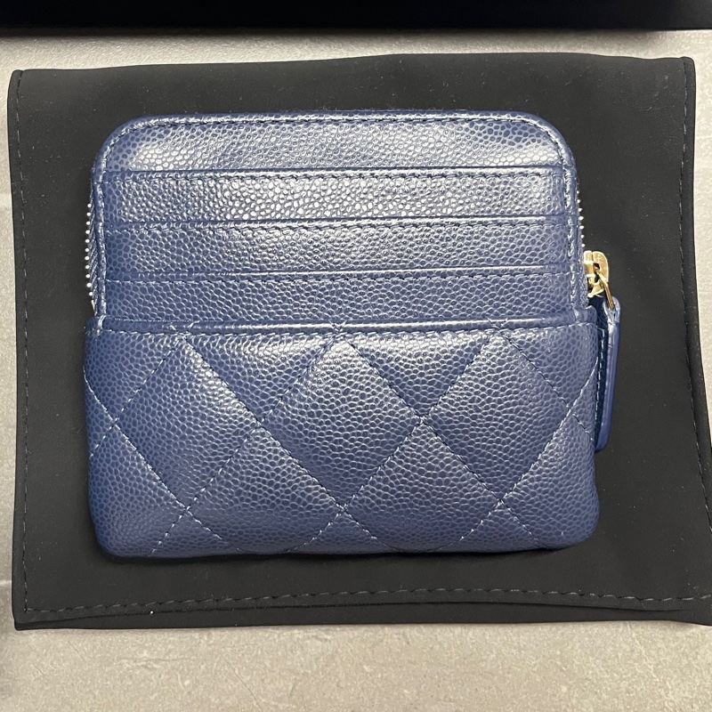 極新💙Chanel 深藍吐司零錢卡包/晶片款-1
