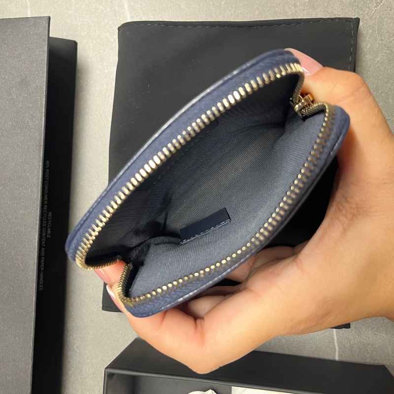 極新💙Chanel 深藍吐司零錢卡包/晶片款-2