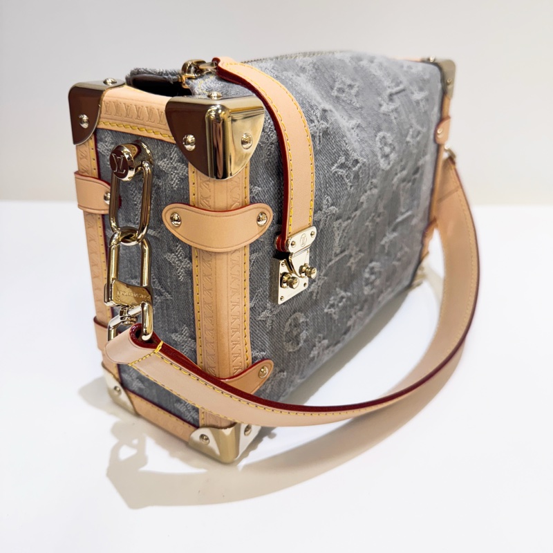 LV Side Trunk MM 灰丹寧手提斜背包 晶片款 近全新-2