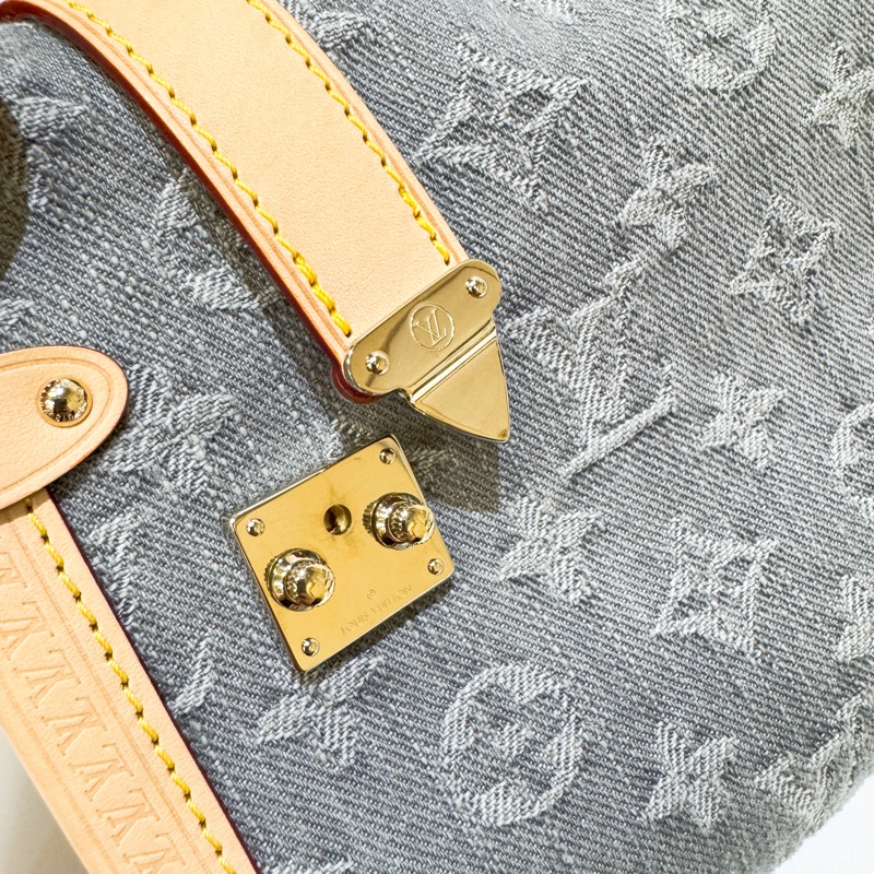 LV Side Trunk MM 灰丹寧手提斜背包 晶片款 近全新-8