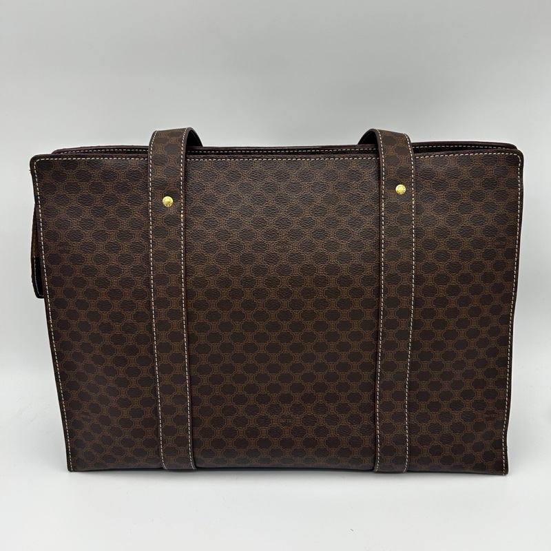 「JL精品代購」Celine棕色老花大號通勤托特包-3