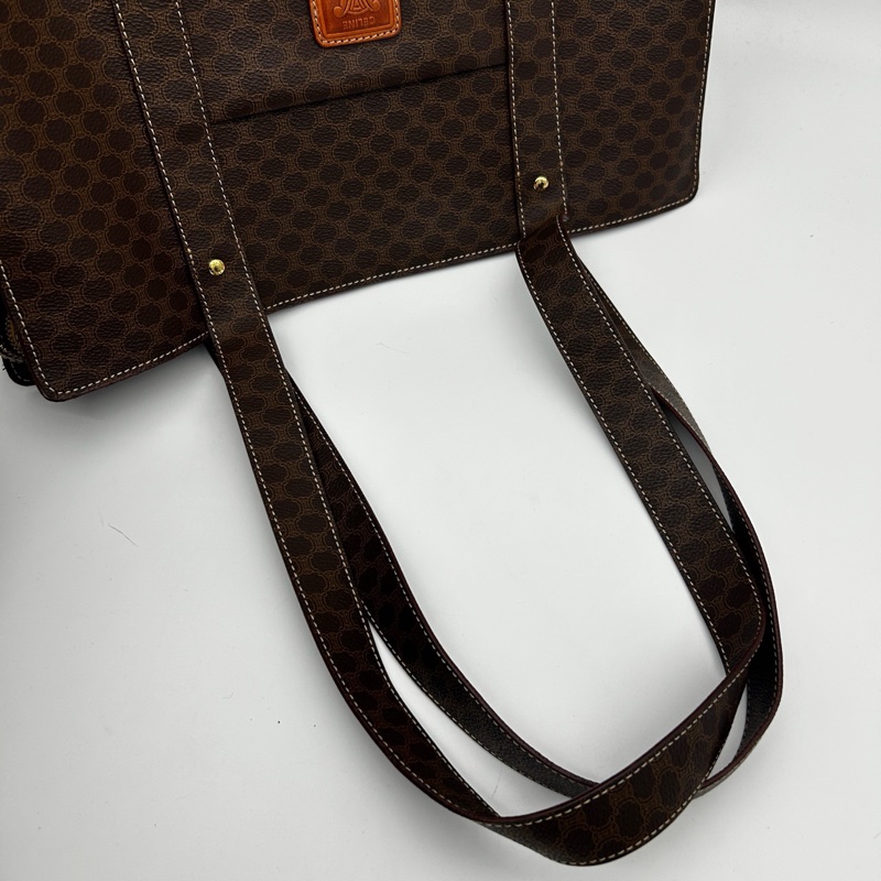 「JL精品代購」Celine棕色老花大號通勤托特包-4