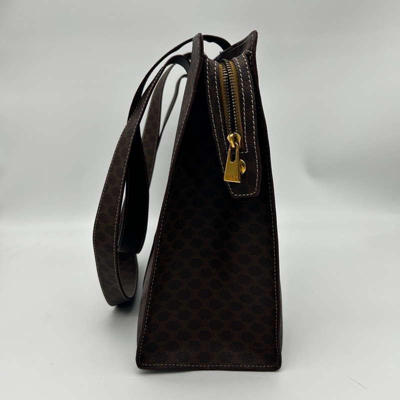 「JL精品代購」Celine棕色老花大號通勤托特包-5