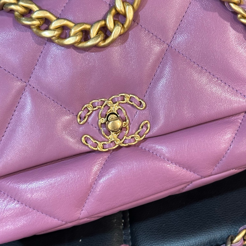 全新全配🈶️購證❤️ chanel #香芋紫 #薰衣草紫 #19bag #小號-4