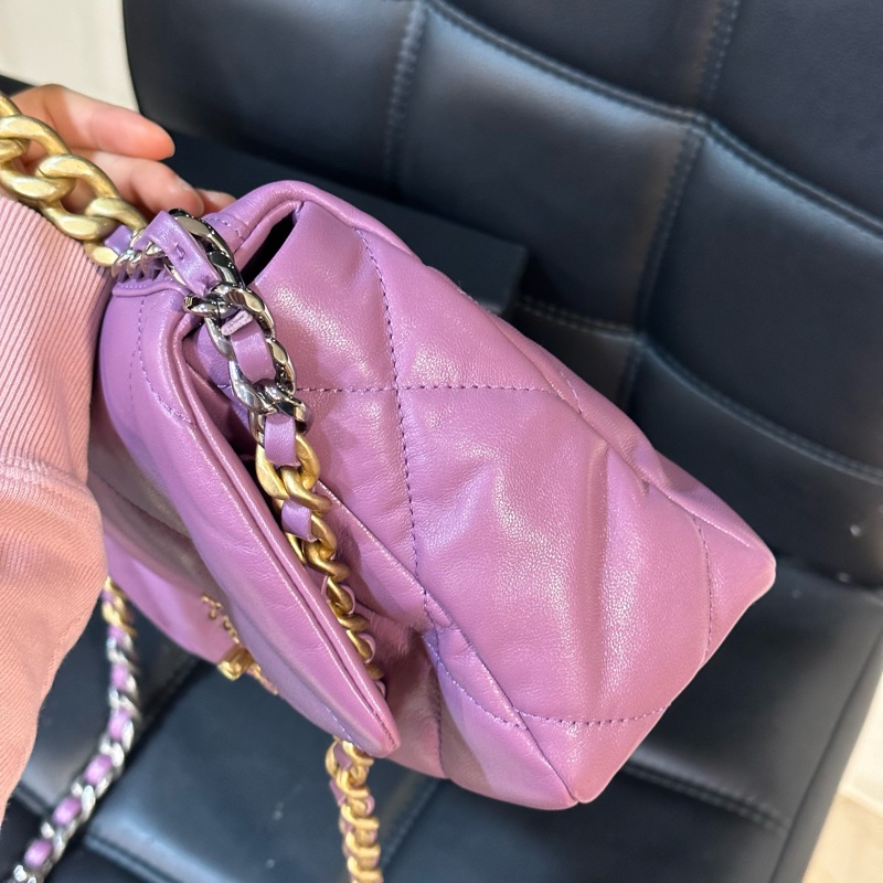 全新全配🈶️購證❤️ chanel #香芋紫 #薰衣草紫 #19bag #小號-7