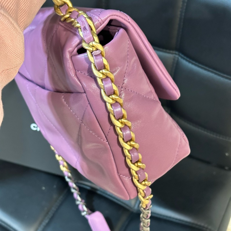 全新全配🈶️購證❤️ chanel #香芋紫 #薰衣草紫 #19bag #小號-8