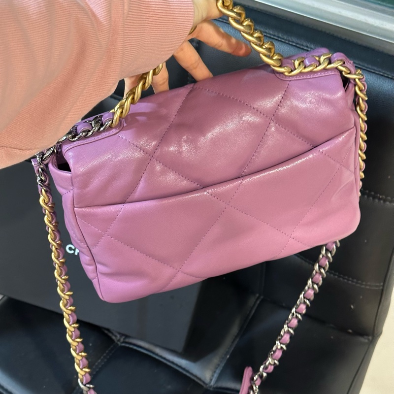 全新全配🈶️購證❤️ chanel #香芋紫 #薰衣草紫 #19bag #小號-9