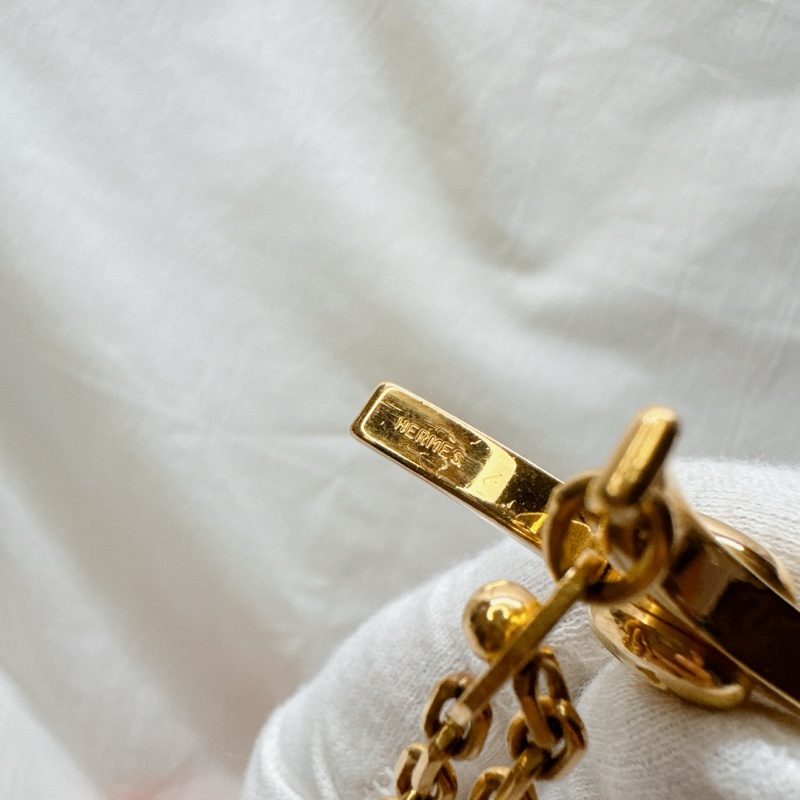 二手Hermes愛馬仕金色手套夾 愛馬仕夾子 愛馬仕配件 愛馬仕吊飾-7