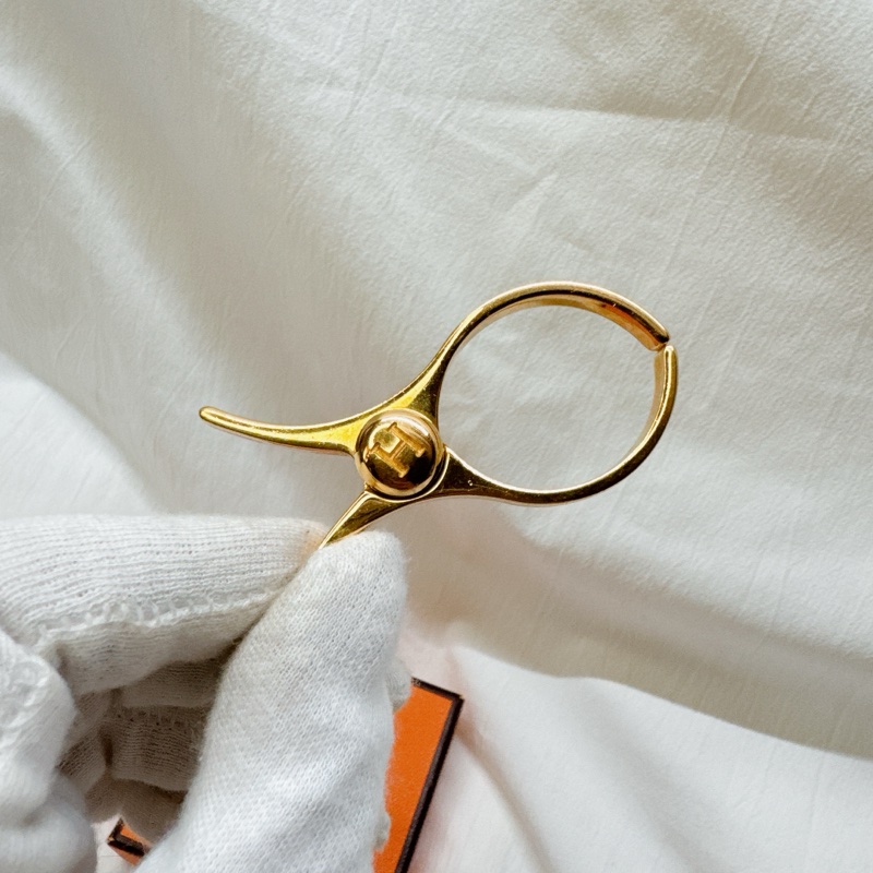 二手Hermes愛馬仕金色手套夾 愛馬仕夾子 愛馬仕配件 愛馬仕吊飾-11