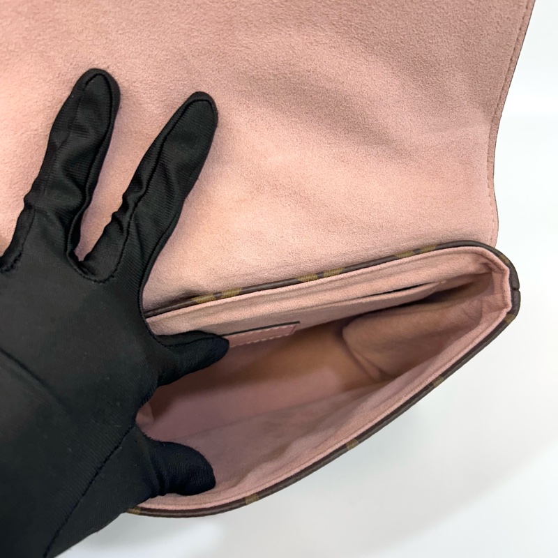 近新路易威登鎖頭包LV原花拚櫻花粉牛皮Locky BB手提側背包M44080-7