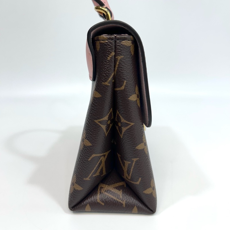 近新路易威登鎖頭包LV原花拚櫻花粉牛皮Locky BB手提側背包M44080-16