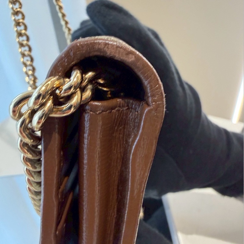 Gucci 1955馬銜釦老花鏈條WOC-5