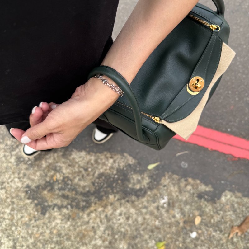 HERMES  - 泰坦綠1t金扣evercolor Lindy 26cm-1