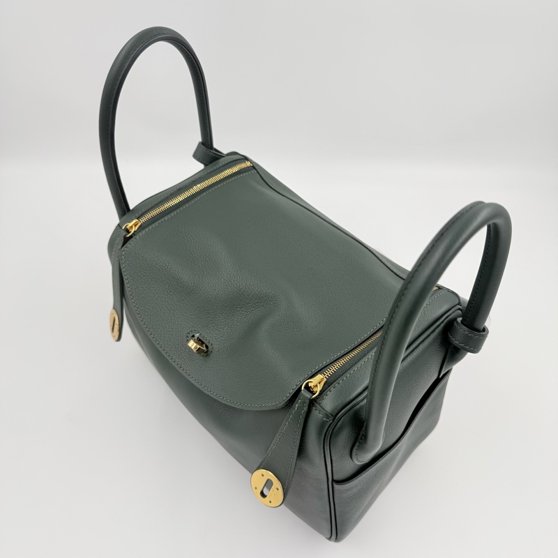 HERMES  - 泰坦綠1t金扣evercolor Lindy 26cm-3