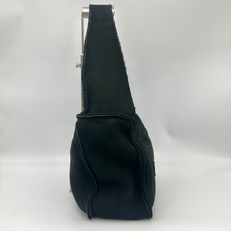 「JL精品代購」香奈兒黑色外縫logo羊羔毛單肩拉鏈小方包-9