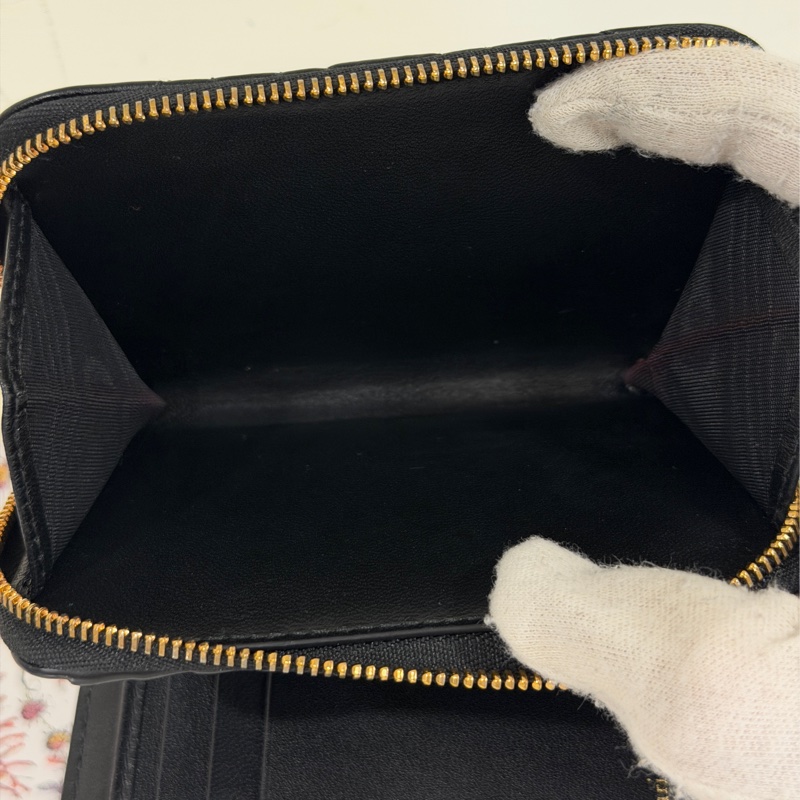 #大全配🈶台北101購證 Dior Caro黑金拉鍊短夾 芯片款 超級甜🔥-14
