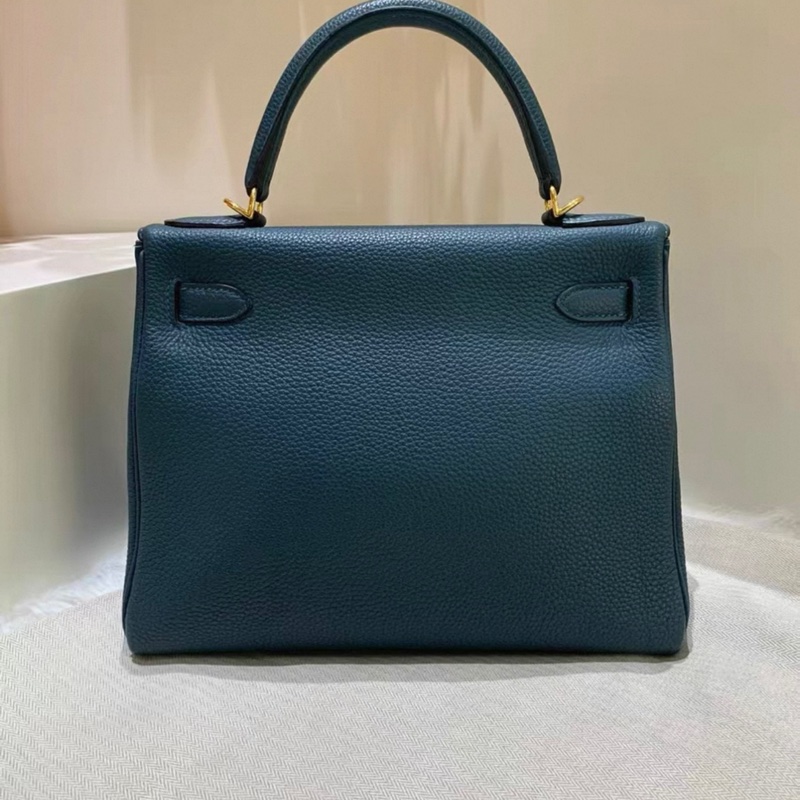 愛馬仕Hermes Kelly28 1p鴨子藍 金扣 togo X刻-2