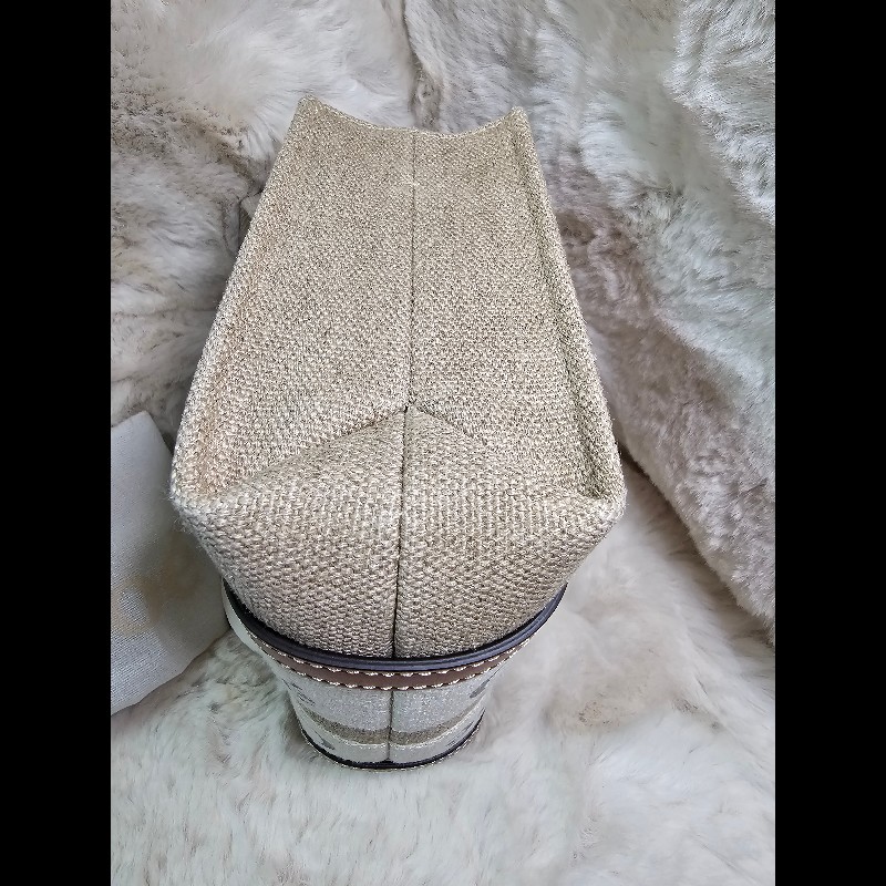 Chloé Woody Mini 托特包 藤編帆布設計 經典Logo織帶款-2