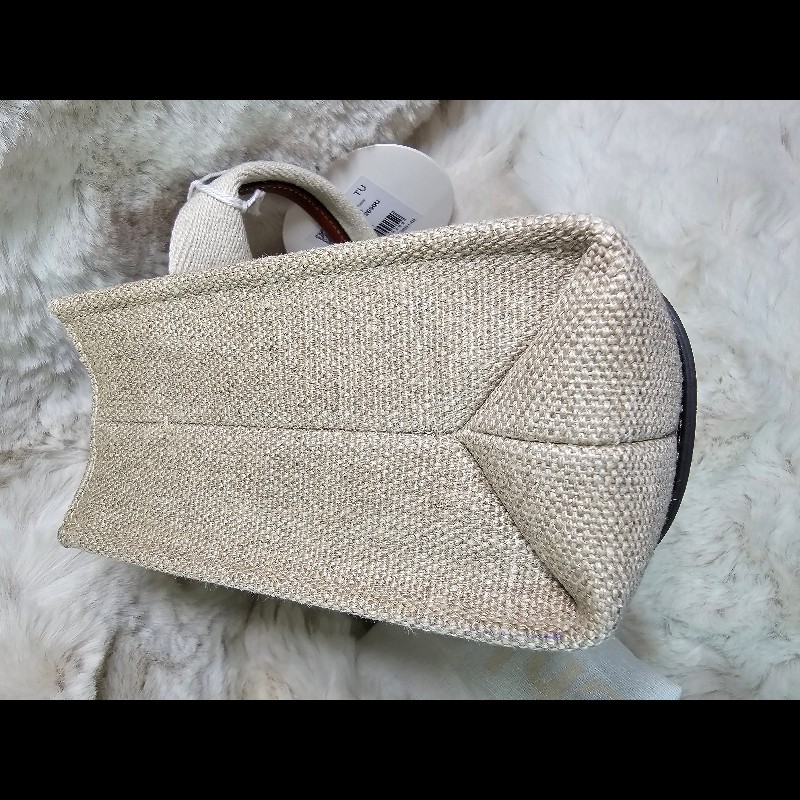 Chloé Woody Mini 托特包 藤編帆布設計 經典Logo織帶款-5