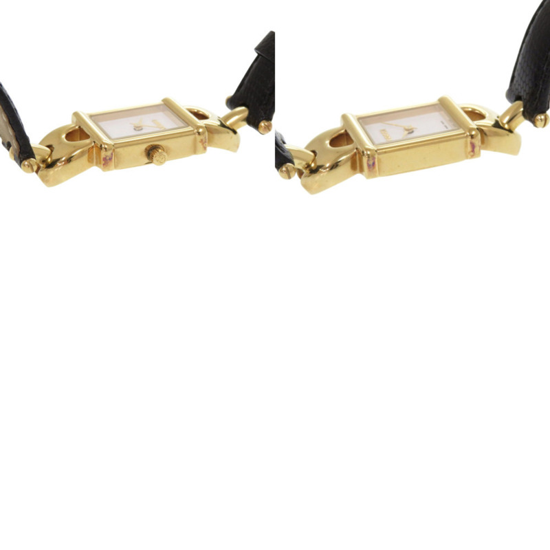 Gucci 1800L 錶帶 GP 壓花皮革 白色錶盤 黑色 紅色石英錶 1052 GUCCI-9