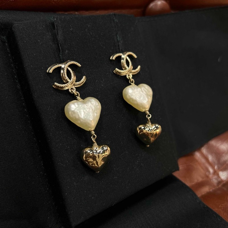 CHANEL 香奈兒 22C 雙C桃心吊墜耳環/耳釘 全套-1