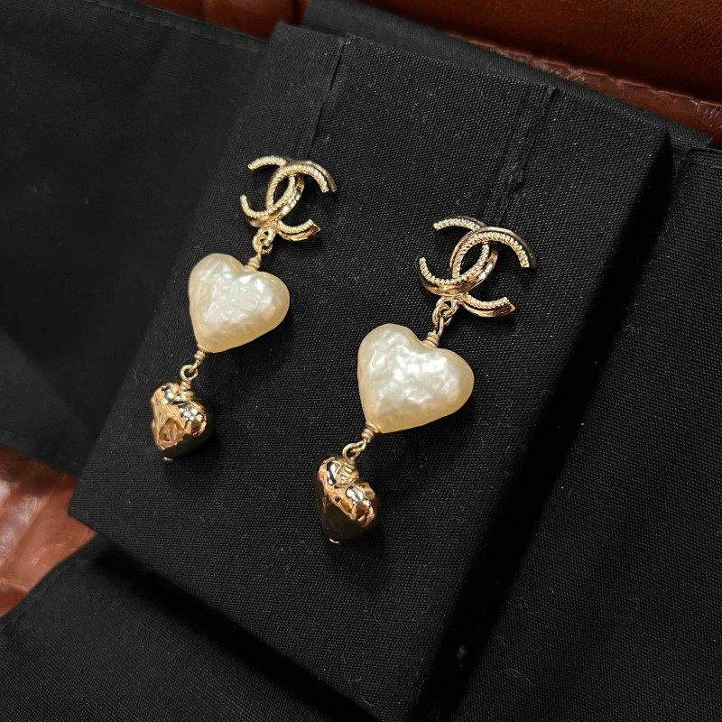 CHANEL 香奈兒 22C 雙C桃心吊墜耳環/耳釘 全套-2