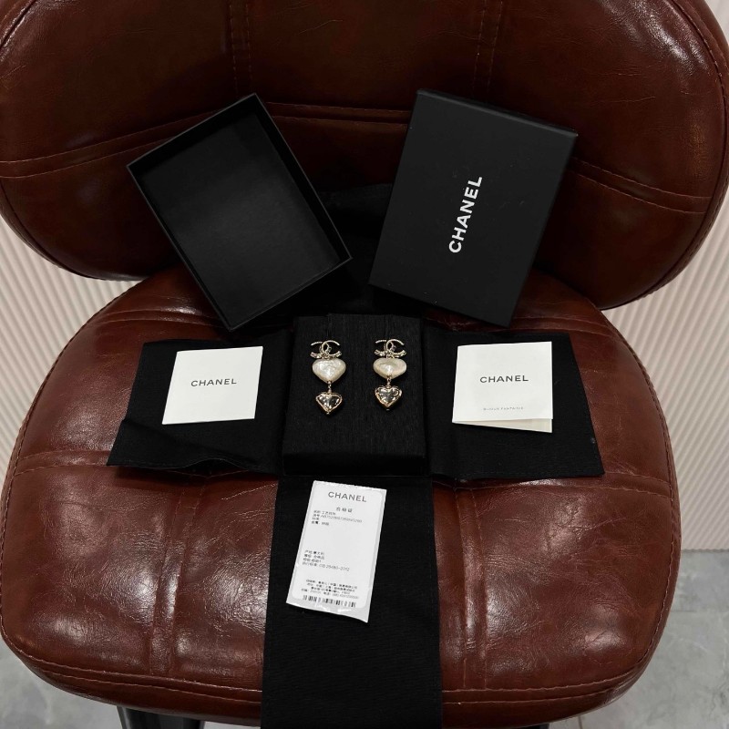 CHANEL 香奈兒 22C 雙C桃心吊墜耳環/耳釘 全套-6