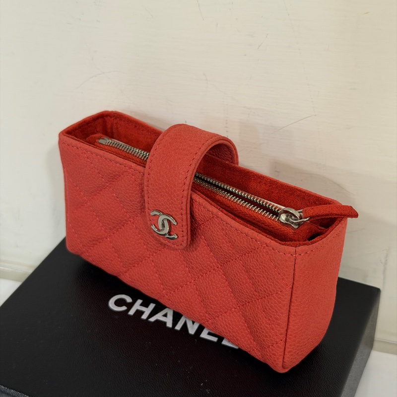 #99新閒置 #配件齊全 香奈兒荔枝皮長盒子多功能小錢包-2