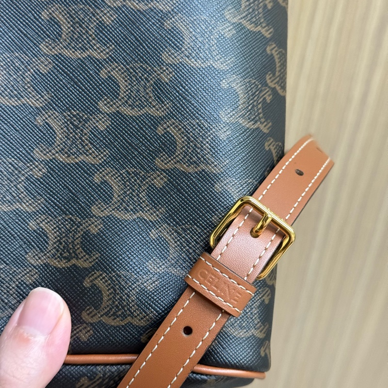 Celine FOLCO標誌印花及牛皮革迷你背包-14