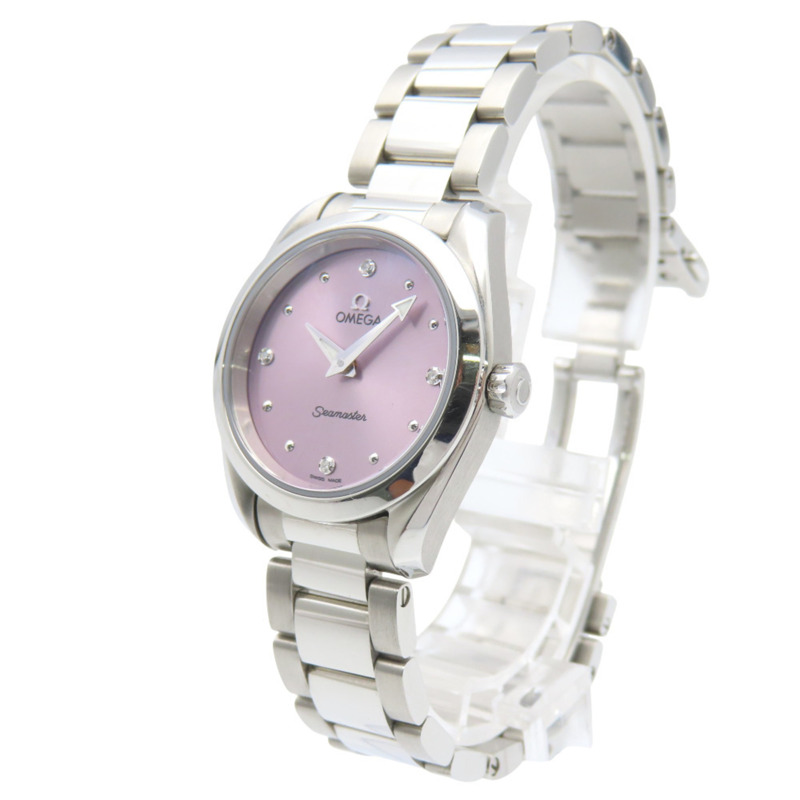 歐米茄海馬系列Aqua Terra四鑽腕錶220.10.28.60.60.001石英精鋼紫色錶盤0238 OMEGA女錶-1