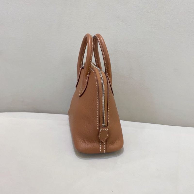 Hermes愛馬仕 Bolide mini 保齡球 金棕 銀扣 Evercolor皮 Z刻-4