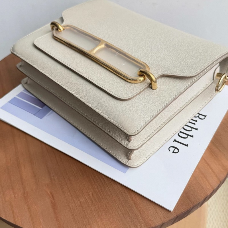 Hermes愛馬仕roulis豬鼻子23冰川白金扣evercolor皮 D刻-5