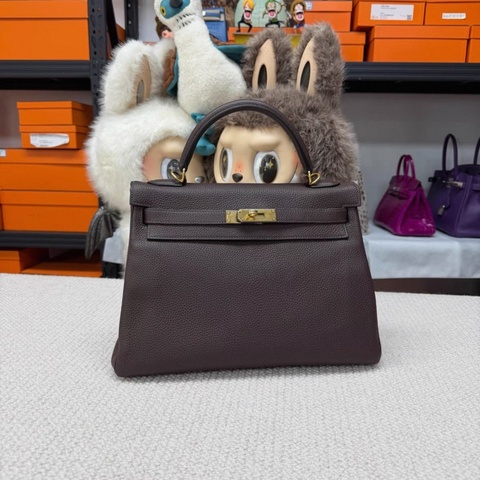 愛馬仕/Hermes Kelly32 烏木色togo 金扣 極品一隻 C刻 2018