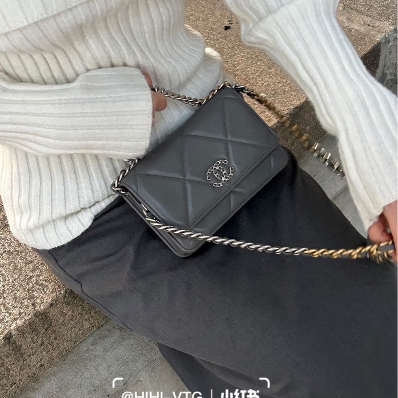 #99新閒置 #芯片款 香奈兒19bag系列Woc 深灰金扣 #全網最低超甜價出清🔥-1