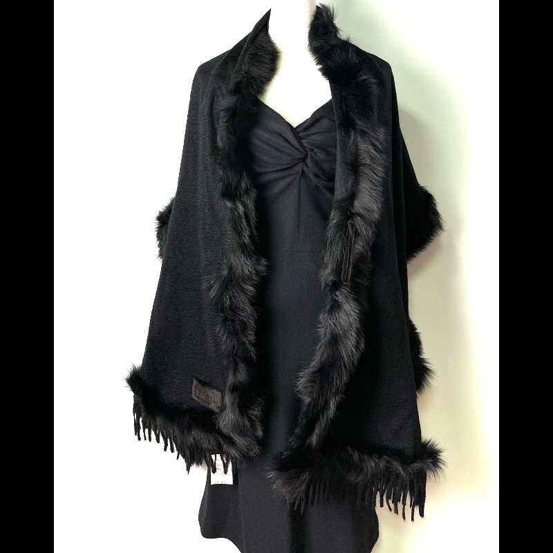 Fendi 狐狸毛領cashmere披肩-0