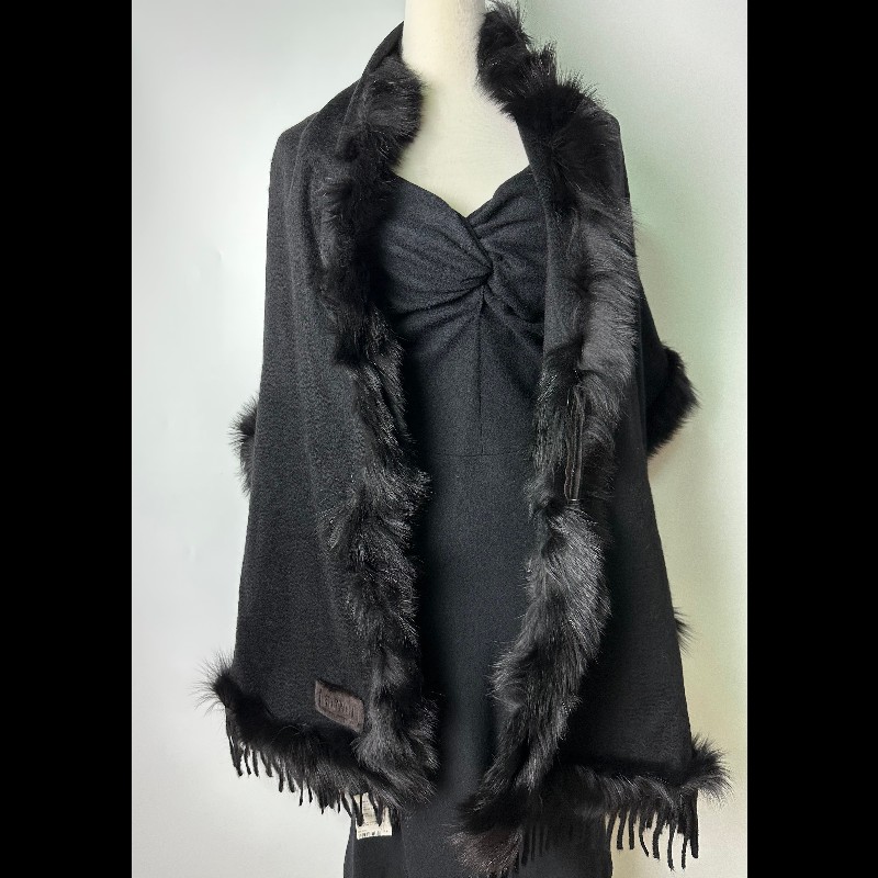 Fendi 狐狸毛領cashmere披肩-6