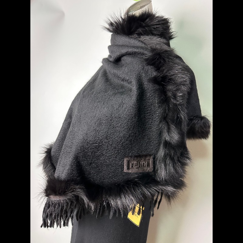 Fendi 狐狸毛領cashmere披肩-7