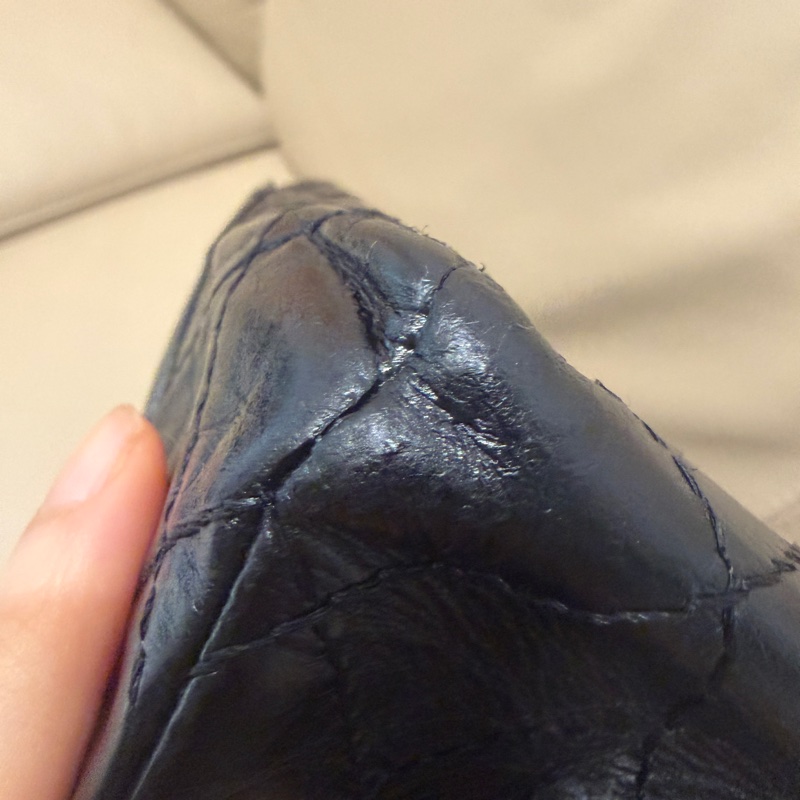 全配🈶️購證❤️ 香奈兒 #黑銀 #油蠟牛皮 #2.55 #中號-15