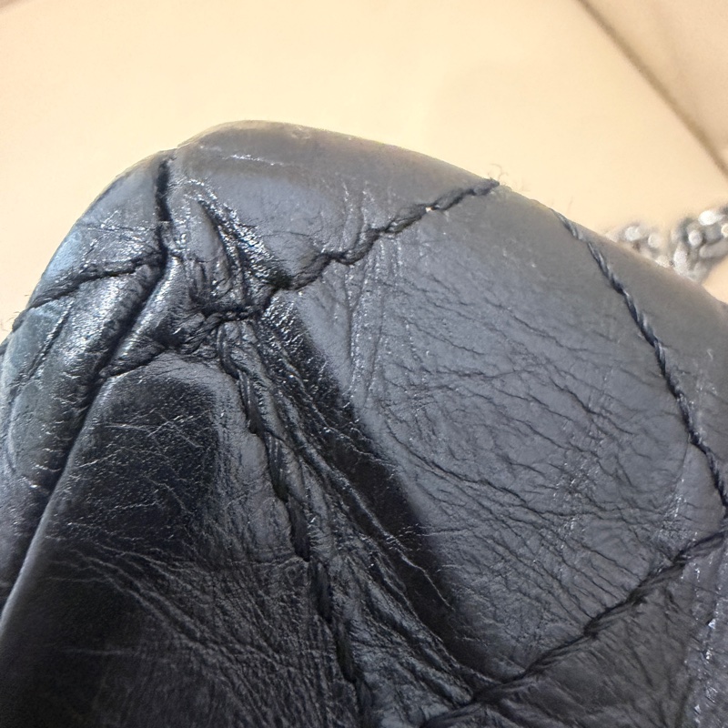 全配🈶️購證❤️ 香奈兒 #黑銀 #油蠟牛皮 #2.55 #中號-18