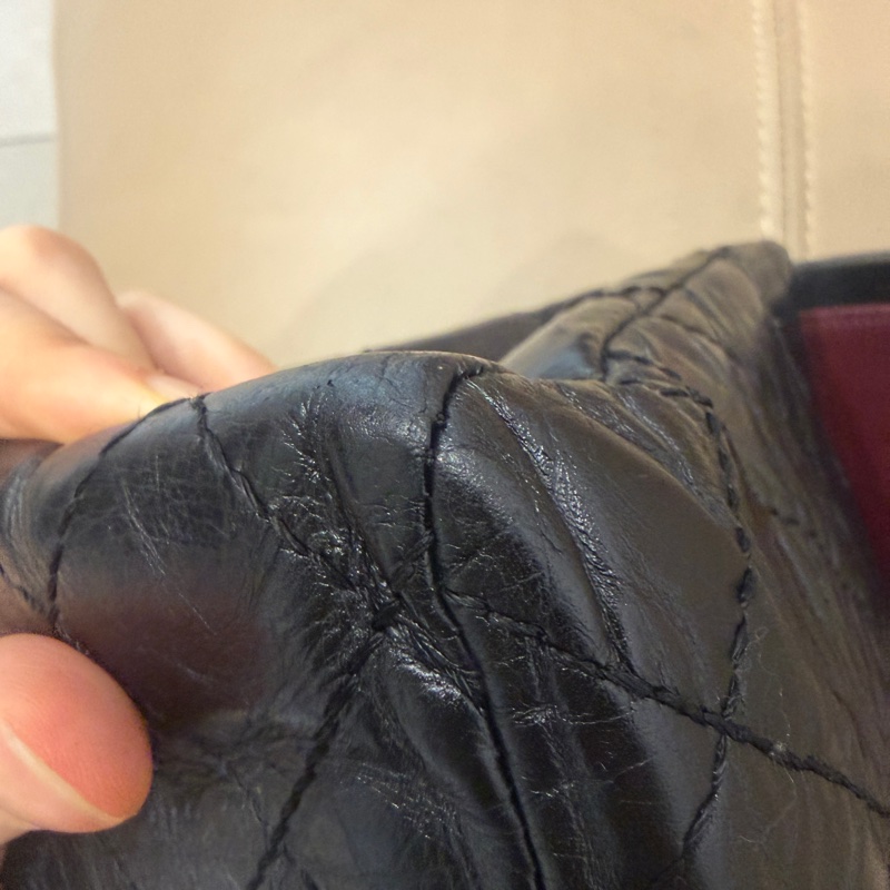 全配🈶️購證❤️ 香奈兒 #黑銀 #油蠟牛皮 #2.55 #中號-22