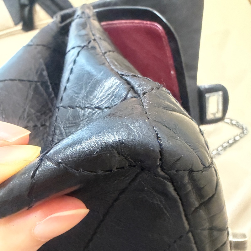全配🈶️購證❤️ 香奈兒 #黑銀 #油蠟牛皮 #2.55 #中號-23