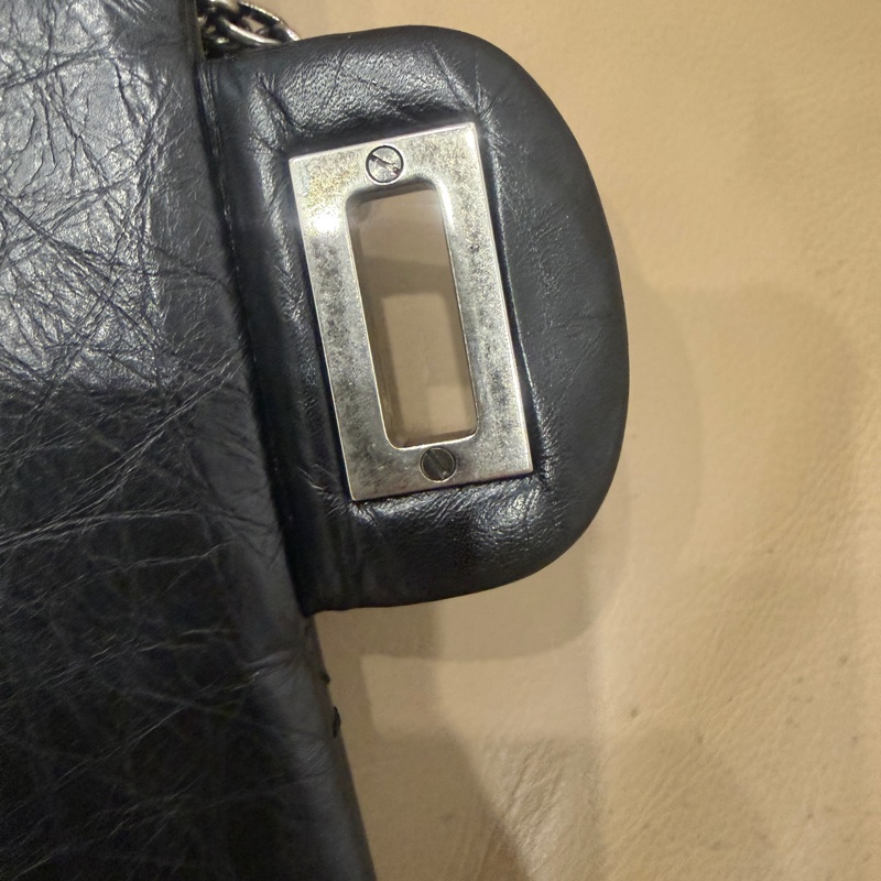 全配🈶️購證❤️ 香奈兒 #黑銀 #油蠟牛皮 #2.55 #中號-41